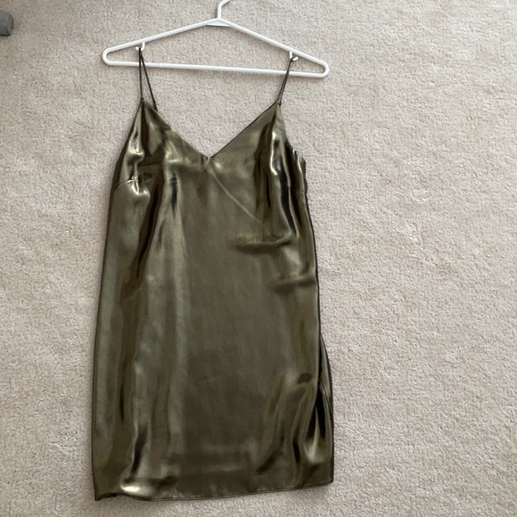 Wilfred Free Gold Metallic Vivienne Dress Xs - Picture 11 of 16